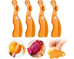 Universele dunschiller, 8-delig, sinaasappelschiller, citroenschiller, citrusvruchtenschiller, plastic dunschiller, keukengereedschap, citroen- en grapefruitschiller, multifunctionele sinaasappelsnijder