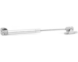 Universele gasveer (gasdrukveer) met beugels (150N/15kg, 285 mm, zilver)