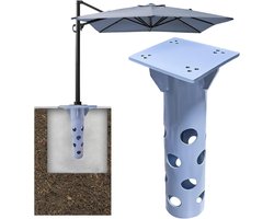 Universele grondanker voor parasol, stevige metalen basisplaat voor betonnen ondergrond, optimale stabiliteit en weerbestendigheid, geschikt voor zware wind en belastingen boven 1 kg