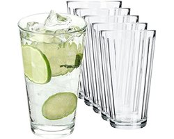 Universele hoge drinkglazen set - multifunctionele glazen voor limonade en ijsdranken - 360 ml
