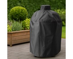 Universele Kamado BBQ Hoes tot 15 inch - Waterdichte Barbecue Beschermhoes - Big Green Egg Hoes Waterdicht - Onmisbaar Accessoire - Zwart