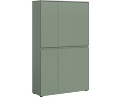 Universele Kast In Smoke Green - Ruime Opbergoplossing Met 14 Planken - 105x175x37 Cm