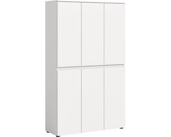 Universele Opbergkast In Wit - 14 Planken En Kleiderstang - 105x175x37 Cm