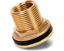 Universele regentondoorvoer 3/4 inch van messing - aansluiting voor 3/4 inch kraan/tapkraan incl. afdichtingen