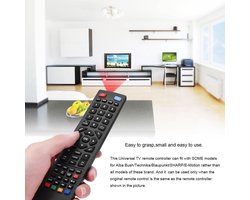 Universele Smart TV Afstandsbediening - TV Controller - Infrarood - Zwart - Afstandsbediening voor Smart TV - Muziekbediening - Geschikt voor Alle Merken Televisies - Zwart sober design.