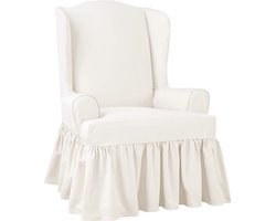 Universele Stoelhoes met Rok - Katoen - Wit - Beschermhoes voor Oorfauteuil