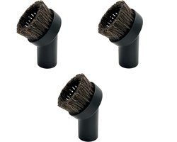 Universele Stofzuigerborstel 32 mm - 3 Stuks Ronde Afstofborstels met Zachte Haren - Opzetstuk voor Auto, Bank, Stoelen & Meubels