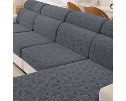 Universele Stretch Sofa Kussenhoes voor Bankkussens - Krasbestendige Zitkussenbescherming - Lichtgrijs.