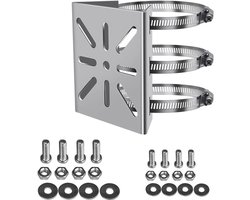 Universele verticale paalmontage beveiligingscamerabeugel - 3 gespen roestvrijstalen hoekmontagebeugel - paalmontage geschikt voor CCTV-camera's (100 mm)