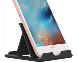 *** Universele Vouwbare desktop Telefoonhouder - Zwart Stelbaar, Stijlvol en Handig - Thuis kantoor - Vloggen Bellen - van Heble® ***