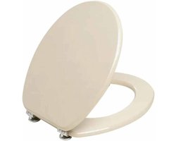 Universele WC-bril - Toiletzitting - Badkamer Upgrade - Verchroomde Scharnieren - 43 x 37 cm - Ivoor