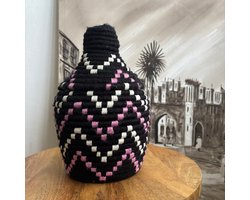 Unlimited Living - Mand - Marokko - Berber mand - Zeegras en wol - Handgemaakt - Decoratie