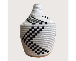 Unlimited Living - Mand - Marokko - Berber mand - Zeegras en wol - Handgemaakt - Decoratie