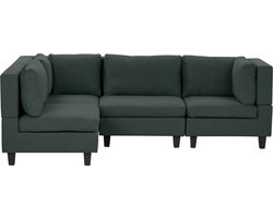 UNSTAD - 4-zitsbank modulair - Donkergroen - Rechtszijdig - Polyester