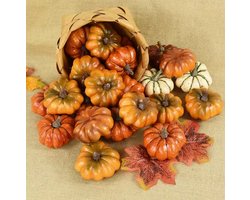 unstmatige pompoenen, plastic faux groentedecoraties, voor Thanksgiving, oogst, huis, boerderij, doe-het-zelf ambachten, feestornament