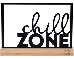 UNUS decoratieve standaard met tekst "Chill Zone" met bamboe voet