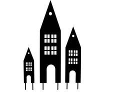 UNUS® Garden huizen tuinsteker 3-delige set tuindecoratie in zwart