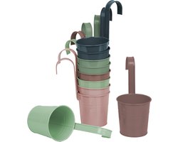 UNUS® Hangbloempot set van 10 met afneembare hengel 10 cm pastel multicolor