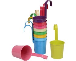 UNUS® Hangbloempot set van 10 met afneembare hengel 10cm multicolor