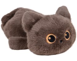 UNUS® Knuffel Kat "Mokka" grote ogen 40cm bruin - knuffeldieren katten - pluche kat