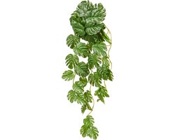 UNUS® Kunsthangplant Monstera Hangplant Groen Kunstplanten 55 cm set van 2 voor Binnen en Buiten Nepplanten Kunst plant
