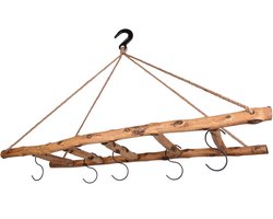 UNUS® Ladder decoratie hout hangend 120 cm vintage