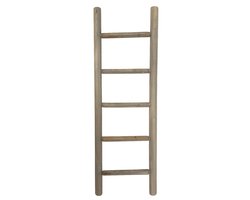UNUS® Ladder decoratie hout vrijstaand handdoekladder accessoires 120 cm grijs