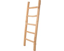 UNUS® Ladder decoratie hout vrijstaand handdoekladder accessoires 120 cm naturel