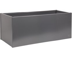 UNUS® Plantenbak Bloembak Bloempot rechthoekig 118x40x40 cm antraciet inclusief vijverfolie