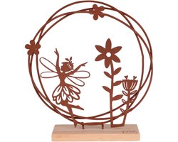 UNUS® Staander decoratieve dansende elf fee betoverende decoratie roest