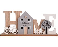 UNUS® Staander decoratieve HOME houten huis, boom, fiets, hout decoratie huisdecoratie