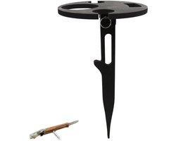 UNUS® Wijnhouder voor 1 wijnfles en 2 glazen bamboe zwart