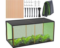 Unyqoos® Beschermend schaduwnet voor verhoogde bloembedden met stevige structuur en houders