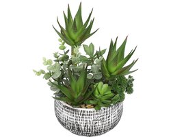 Unyqoos® Decoratieve kunstvetplanten in keramische pot voor huis en kantoor, groente, 29 cm