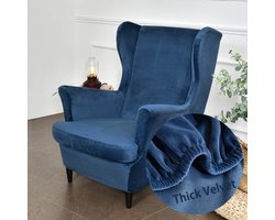 Unyqoos® Elastische en stijlvolle tweedelige hoes voor oorfauteuil met arm- en rugleuning