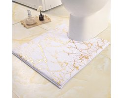 Unyqoos® Elegante Antislip Badmat met Gouden Accenten voor Luxe Badkamers, Zacht en Absorberend, 50 x 60 cm