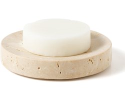 Unyqoos® Elegante beige marmeren zeephouder voor badkamer en keuken met antislip