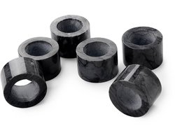 Unyqoos® Elegante set van zes zwarte marmeren servetringen voor stijlvolle tafeldecoratie