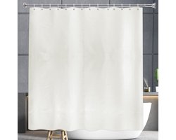Unyqoos® Extra lang polyester douchegordijn in beige met metalen ogen en waterafstotende stof