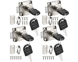 Unyqoos® Kast- en Meubelcilinderslot Set van 4 voor Diverse Toepassingen met Sleutels en Accessoires