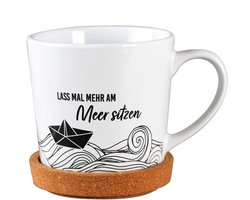 Unyqoos® Keramische Mok met Kurk Onderzetter voor Koffie en Thee Genot