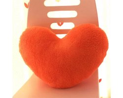 Unyqoos® Knuffelzacht Hartvormig Kussen voor Kinderkamer en Slaapkamer Decoratie - Oranje