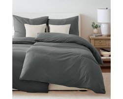 Unyqoos® Knuffelzachte grijze beddengoedset met microvezel dekbedovertrek en kussenslopen