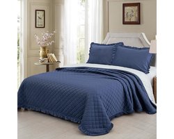 Unyqoos ® Luxueuze 3-delige Omkeerbare Kristalfluwelen Bedsprei Set met Kussenslopen voor Comfort en Stijl