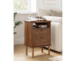 Unyqoos® Modern nachtkastje met ruime opbergruimte en elegant walnoothouten ontwerp