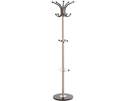 Unyqoos® Moderne kapstok met eiken decor, zwart marmer en metalen haken