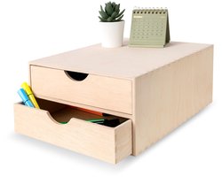 Unyqoos ® Multifunctionele Houten Ladenkastje voor Organisatie en Decoratie van 33x25x13,5 cm