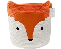 Unyqoos® Opvouwbare Katoenen Opbergmand met Schattig Vosontwerp en Handige Handgrepen voor Kinderen