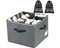 Unyqoos® Opvouwbare schoenenopbergdoos met transparante hoes en schoenenvakken