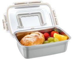 Unyqoos® Roestvrijstalen lunchbox van 1000ml met lekvrije sluiting en handvat